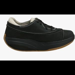 MBT black leather lace up rocker shoes